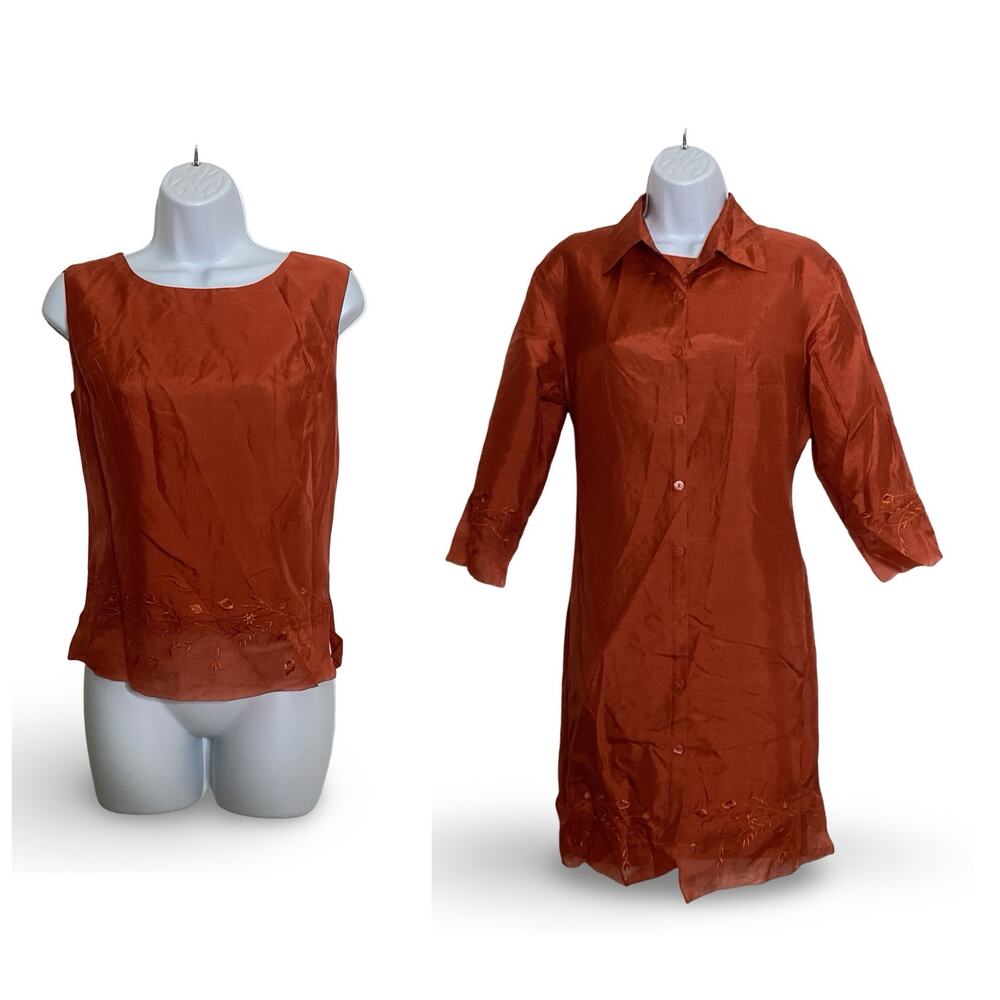 Anne Carson Pure Silk Dress & Blouse Set